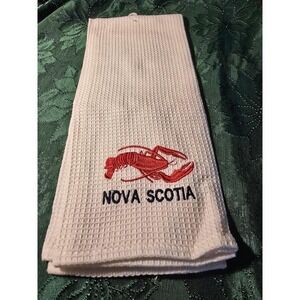 Orange Nova Scotia Lobster Kitchen Dish Towel Waffle Weave Cotton 26x18 /0455